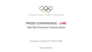 Press Conference with IOC President  05032020 [upl. by Akehsar]