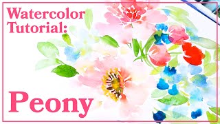 Watercolor Tutorial  Painting Peonies [upl. by Alexina801]