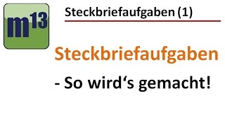 Steckbriefaufgaben 1 allgemeine Lösungsstrategie [upl. by Watson220]