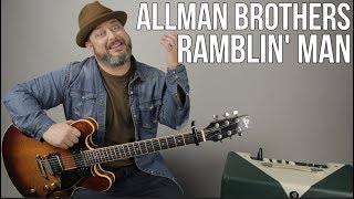 Allman Brothers  Ramblin Man  Guitar Lesson [upl. by Ailem]