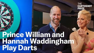 Prince William amp Hannah Waddingham Play Darts  The Earthshot Report [upl. by Rehctelf]