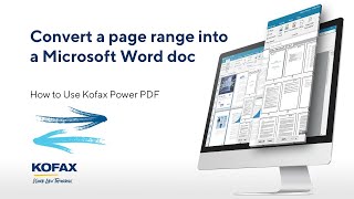 How to Convert Specific Pages from PDF to Microsoft Word in Kofax Power PDF [upl. by Enial]