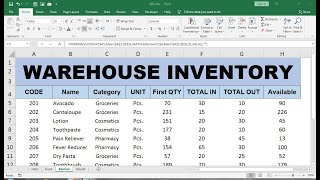 warehouse inventory excel [upl. by Pacifica]