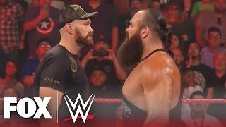 Tyson Fury and Braun Strowman go at it in the ring  MONDAY NIGHT RAW [upl. by Etteiluj]