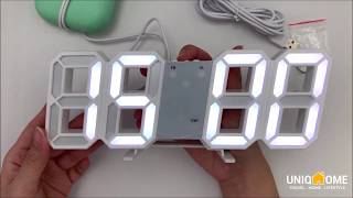 LED Digital Clock Instructions by UNIQHOME [upl. by Torosian889]