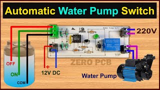 How to make Water Pump Automatic Switch ONOFF Circuit  Water Level Controller with 555 [upl. by Arretahs]