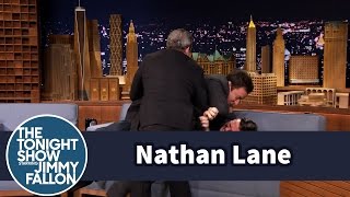 Nathan Lane and Jimmy Fallon Get in a Brawl [upl. by Ahsertal526]