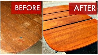 Refinish a Mid Century dining table [upl. by Liebowitz]