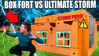 SURVIVING The Night ULTIMATE Thunderstorm VS Box Fort 24 Hour Challenge [upl. by Frisse402]