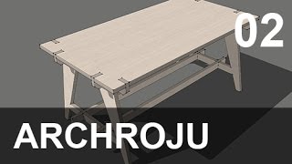 SketchUp  Modelowanie stołu  Tutorial 02 [upl. by Mada530]