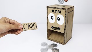 How to Make Mini ATM Machine Cardboard [upl. by Anaul]