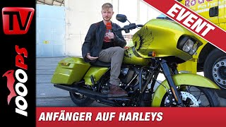 Fahranfänger auf mächtigen Harleys  Harley Davidson Wiedereinsteigertraining [upl. by Alletniuq]