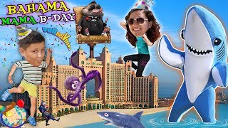 MAMAS BAHAMAS DANCING SHARK B Day Celebration FUNnel Vision 2018 Atlantis Hotel Vlog 2 [upl. by Nahpos325]