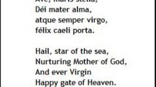 Gregorian Chant Ave Maris Stella with lyrics [upl. by Poppy]