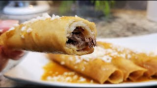 Shredded Beef Taquitos  Freezer Prep Flautas [upl. by Milde]