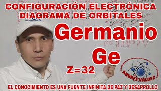 Z32 GERMANIO CONFIGURACIÓN ELECTRÓNICA Y DIAGRAMA DE ORBITALES [upl. by Oliva918]