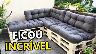 Como fazer um sofá de pallets PASSO A PASSO [upl. by Fromma]