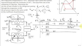 Calc Vapor Compression Refrigeration Cycle R134a [upl. by Nylhtak805]