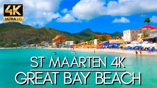 Visiting Great Bay Beach  St Maarten travel [upl. by Artenak]