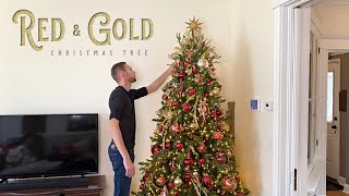 Red amp Gold Christmas Tree  How To Decorate A Christmas Tree [upl. by Aihtnyc]