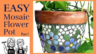 StepbyStep Creating a Stunning Mosaic Ceramic Flower Pot Easy DIY Guide part 1 [upl. by Zinah545]