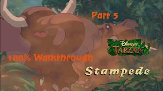 Disneys Tarzan PS1 100 Walkthrough  Part 5  Level 4 Stampede Hard [upl. by Arraet]