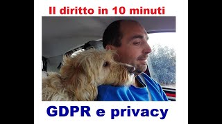 Il gdpr e la privacy in 10 minuti [upl. by Niknar76]