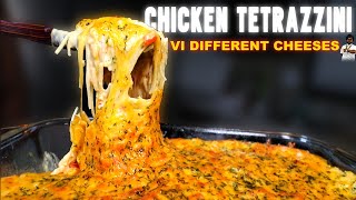 6 CHEESE CHICKEN TETRAZZINI RECIPE  CHEAT DAY MEAL [upl. by Eelik]