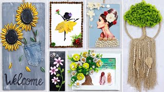 10 super easy Wall Hanging Craft Ideas with different Waste Material [upl. by Vallo]