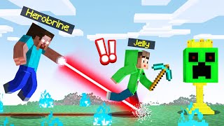 HEROBRINE vs SPEEDRUNNER MANHUNT In MINECRAFT [upl. by Ledba]