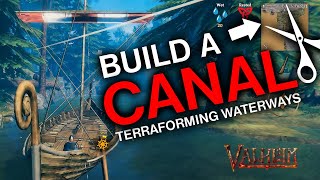 Valheim how to build a canal  Terraforming [upl. by Robinette862]