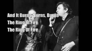 Johnny Cash Ring Of Fire Lyrics [upl. by Atilol]