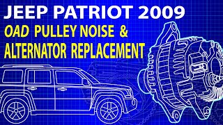 JEEP PATRIOT 2009 OAD PULLEY NOISE amp ALTERNATOR REPLACEMENT [upl. by Hertzog682]