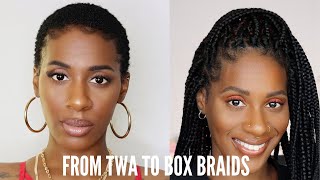 BOX BRAIDING MY SUPER SHORT TWA  ANCHOR BRAID METHOD  HOW TO BOX BRAID TWA [upl. by Taite]