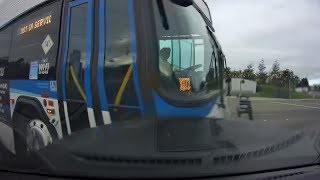 Dramatic video of VTA bus crash car driver asks why his fault [upl. by Hpeosj178]