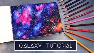 How to Draw a Galaxy  Coloured Pencil Tutorial [upl. by Annej265]