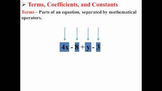 Terms Coefficients and Constants [upl. by Lonee]