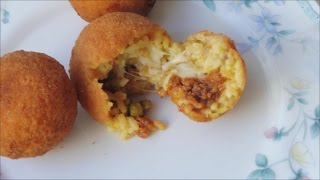 How to make italian arancini  Fried rice balls [upl. by Asiat]