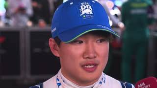 Yuki Tsunoda Imola GP Race Interview 2024 [upl. by Dlared798]