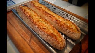 No Knead French Style Baguettes long proof better bread [upl. by Torray553]