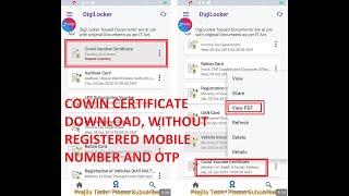 Download COWIN Certificate Without Registered Mobile Number  Certificate Download Without COWIN OTP [upl. by Aidekal]