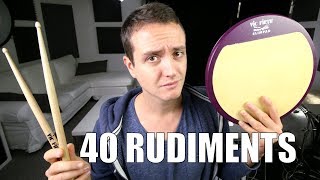 All 40 Rudiments  Daily Drum Lesson [upl. by Annmarie518]