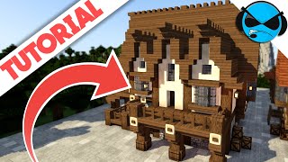 Minecraft How to Build a Large Medieval House Tutorial [upl. by Rosenkrantz]