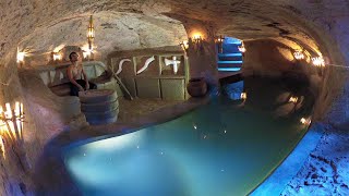 How to Build Private Underground Temple Tunnel House With Swimming Pool [upl. by Ahsuas]