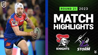 NRL 2023  Newcastle Knights v Melbourne Storm  Match Highlights [upl. by Morgana]