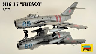 Mig17 quotFrescoquot  Zvezda 172  Full Build  Brush Painted [upl. by Alderman]