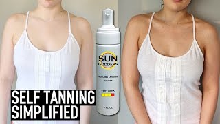 How to Apply Self Tanning Mousse Simplified Tutorial  Sun Goddess [upl. by Nyllewell]