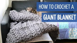 Easy Beginner No Hook Giant Crochet Blanket [upl. by Hgielrebma]