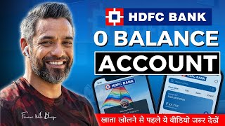 HDFC Zero Balance Account Opening Online 2024  How to Open HDFC Bank Account Online  0 Balance AC [upl. by Davidde]