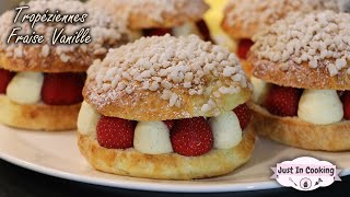 Recette des Petites Tropéziennes Fraise Vanille [upl. by Ortrud]